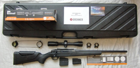 KOMPLETTPAKET: REPEPETIERBÜCHSE BRENNER BR20 SYNTHETIK, Kal. .308 WIN., MIT ZEITGEMÄß MODERNER AUSSTATTUNG UND UMFANGREICHEM ZUBEHÖRPAKET, NEUWAFFE!!!